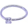 ADANITO JKSTA-4634 - Oceľový piercing do ucha krúžok so zirkónom