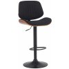 Design-Shop Barová stolička Clawson - látka, čierny rám - orech/čierna