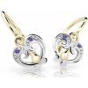 Cutie Jewellery Slušivé detské náušnice zo žltého zlata C2211-10-X-1 fialová