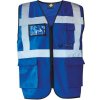 Korntex Berlin Multifunkčná reflexná vesta na zips KX802 Royal Blue XL