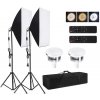 Andoer Foto Lampa Studio 2x LED Softbox Světlo + 2x Stativ + 2x Dálkový Ovladač (9000lm)