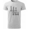 Šachové figúrky kreslené - Klasické pánske tričko vyššej gramáže - 2XL ( Svetlosivý melír )