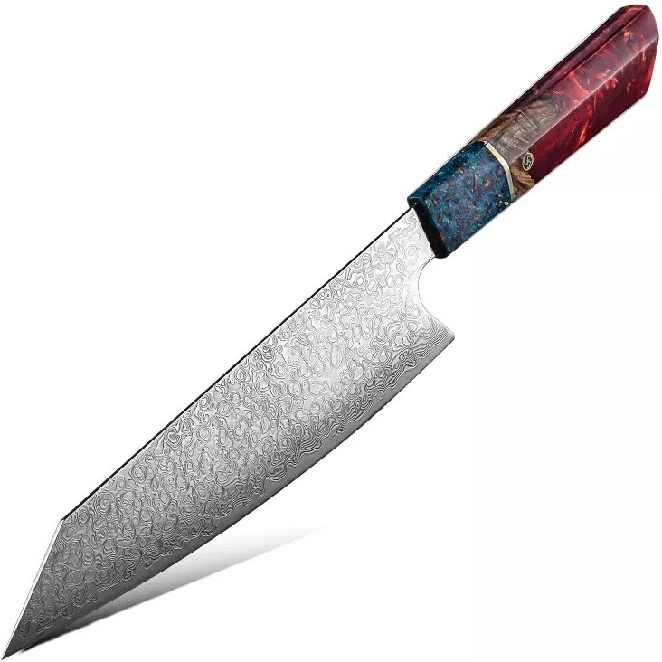 IZMAEL Damaškový kuchynský nôž Saltama Kiritsuke/Červená 20 cm