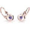 Cutie Jewellery Detské náušnice z ružového zlata C2224-10-X-4 fialová