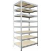 Regál do domácnosti Biedrax 35 x 75 x 210 cm, pozink, 8 políc OSB 10 mm, nosnosť 200 kg na policu