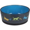 Flamingo Cori - keramická miska pre psy a mačky - tmavo šedá, modrá - 14 cm (500 ml)