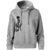 Husľový kľúč gitara - Oversized mikina dámská Moon - kratšia + širšia - S ( Tmavosivý melír )