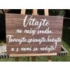 Uvítacia tabuľa v hnedej farbe s bielym nápisom 2 - Stojan+tabuľa cca. 60x40cm 8499