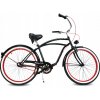 Pánsky mestský bicykel 26 cruiser DRACULA RoyalBi čierny 3 prevodové stupne shimano retro
