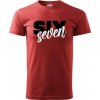 Six seven - písmo - Klasické pánske tričko vyššej gramáže - S ( Bordová )