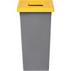 Šedý plastový odpadkový kôš FIT-BIN so žltým vekom - 75 l