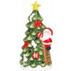 Dekorácia MagicHome Vianoce, Stromček so santom, LED, terakota, 11x8,7x21,8 cm