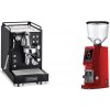La Pavoni Mini Cellini, black + Eureka Atom W 75, ferrari red