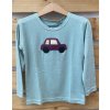 Pískacie tričko Auto mentolové dlhý rukáv - 92