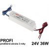 LED napájací zdroj 36W, 24V, IP67 - Vodeodolný MEAN-WELL