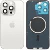 Apple iPhone 15 Pro Max - Sklo Zadného Krytu / Housingu + Sklíčka Kamery + MagSafe Magnetický Krúžok (Biely titán / White Titanium) - Original Apple