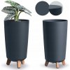 Prosperplast Kvetináč na nožičkách GRACIA TUBUS SLIM 19,5 cm antracit