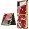 Púzdro GKK GLASS Luxusný Samsung Galaxy Z Flip4 5G RED MARBLE