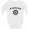 Kapitán kormidlo - Body dojčenské s dlhým rukávom - Dlhý r. 6-12 mes ( Biela )
