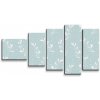 Sablio Obraz - 5-dílný Biele lístky - 100x60 cm
