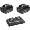 Makita BL1860SET2 aku batéria 2x BL1860B 6 Ah + dvojnásobná rýchlonabíjačka DC18RD