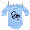 Boodyy Modré body s dlhým rukávom Welcome to party 80 (9-12 mesiacov)
