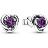 Pandora Slušivé strieborné náušnice s fialovými zirkónmi 292334C02