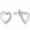 Agato Srdíčkové stříbrné náušnice se zirkony AGT-E199PW