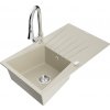 MEXEN/S MEXEN/S - Cesar granitový drez 1 s odkvapkávačom vrátane batérie Elia, béžová 6514-69-670101-00
