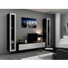 Obývacia stena Vigo V (čierna/biely lesk)