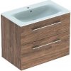 Geberit Selnova Square - Umývadlová skrinka 64x79x48 cm, s umývadlom, 2 zásuvky, orech hickory 501.242.00.1