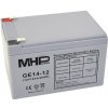 MHPower GE14-12 Gelový akumulátor 12V/14Ah, Faston F2 - 6,3mm, Deep Cycle