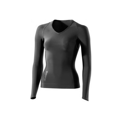 Skins Bio RY400 Womens Graphite Top Long Sleeve XS-H (H shaped); Šedá kompresní oblečení