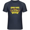 Mymate Predĺžené Tričko MY111 - Dobré dni začínajú pivom - Navy / Heather Navy - XL - Pánske