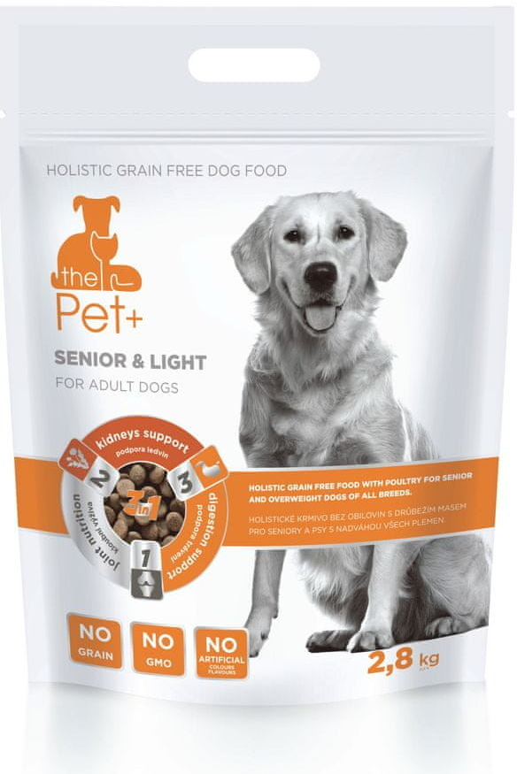 Pet+ 3v1 pes SENIOR & LIGHT Adult 2,8 kg