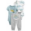 CARTER'S Set 3dielny body kr. rukáv 2 ks, tepláky Blue Dino chlapec LBB NB, vel. 56
