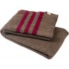 Balkanova Silná vlněná deka Rainbow XVI 160x270 cm – hnědá s třemi bordó proužky