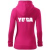 Yoga nápis - Mikina dámska trendy zipper s kapucňou - L ( Purpurová )