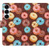 Flipové puzdro iSaprio - Donuts Pattern - Samsung Galaxy S25