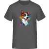 E190 Tričko - Dizajn č.1 - Dog Superstar - Tmavá šedá - XL - Pánske