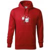 Zubárske tričko - kefka a jedlo - Mikina pánska Cape s kapucňou - 4XL ( Červená )