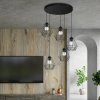 Luminex Závesné svietidlo Jin, čierne, 5-plameňové, okrúhle - 608