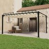 vidaXL Altánok so žalúziovou strechou 3x4 m krémový látka a hliník 313927