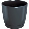 kvetináč 28cm Coubi Round P DUOP280-426U grafit plastový PROSPERPLAST