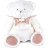 Plyšový medvedík s handričkou na maznanie Doudou 25 Years Puppet with Handkerchief Pink Doudou et Compagnie v darčekovom balení ružový 30 cm od 0 mes