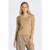 TRIČKO GANT SLIM COT/ELA LS SCOOP NECK TOP DARK KHAKI