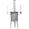 Goulash Cauldron kotlík na guláš liatina 0,5 cm 16 l, pokrievka nerez 41 cm INOX, Goulash Cauldron vysoká kotlina nerez 36 cm LUXUS, vareška 50 cm SMREK, naberačka antikor INOX