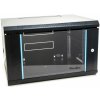 XtendLan 6U/600x450, na stenu, jednodielny, sklenené dvere (WS-6U-64-BLACK-P)