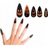 UMELÉ NECHTY ČIERNE TEKVICOVÉ KAMIENKY ŠPIC DOPLNOK HALLOWEENSKY KOSTÝM