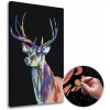 Maľovanie podľa čísel FAREBNÝ JELEŇ – nízka náročnosť SPECIAL BLACK EDITION - na ráme (Sada na maľovanie podľa čísel ARTMIE)